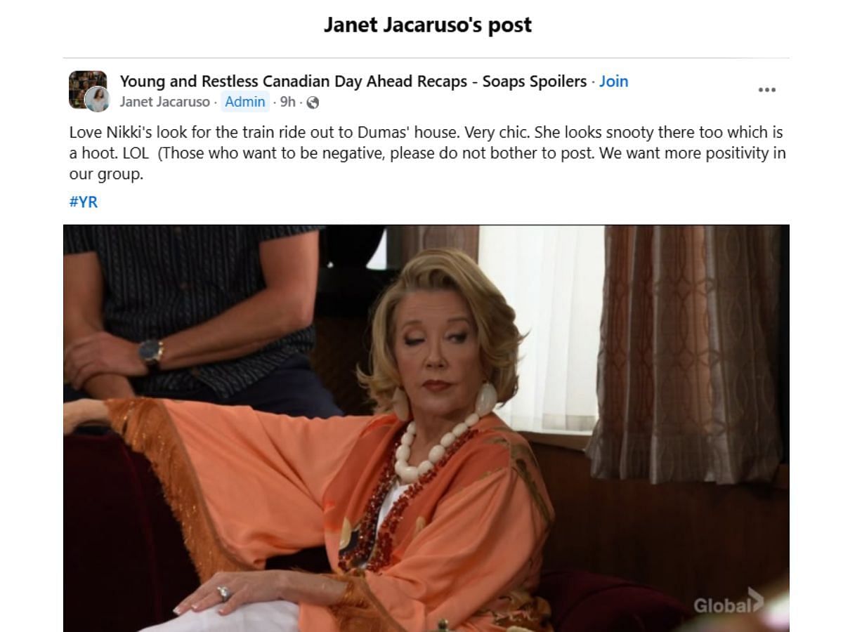 The Original Post by the fan (Image via Facebook/ @Janet Jacaruso)